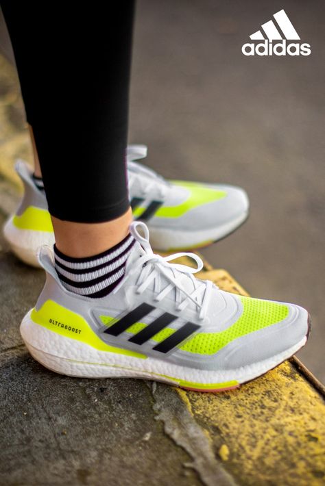 Adidas Ultra Boost 21 White Light Green