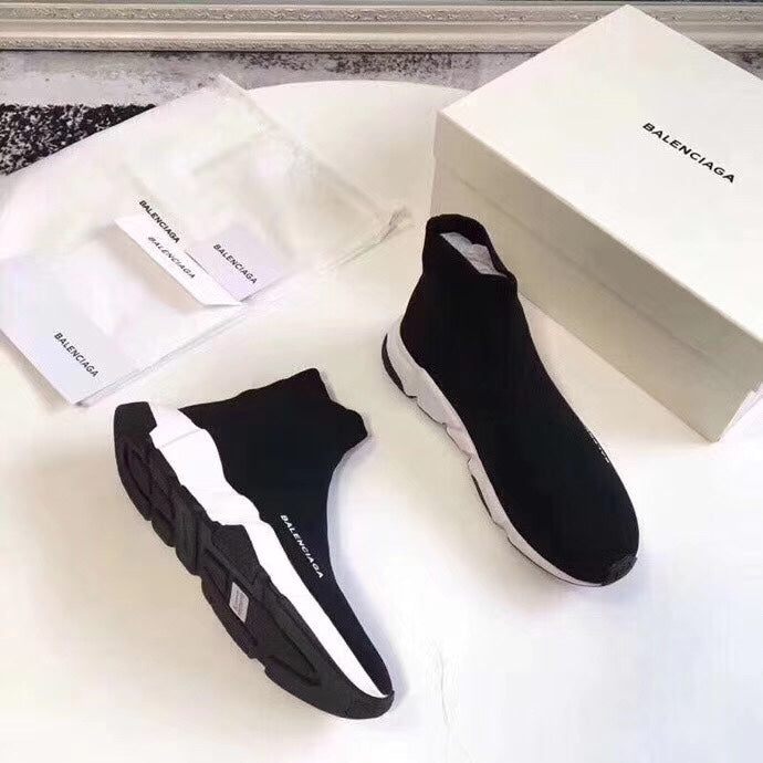 Balenciaga Speed Runner High Tops Black White