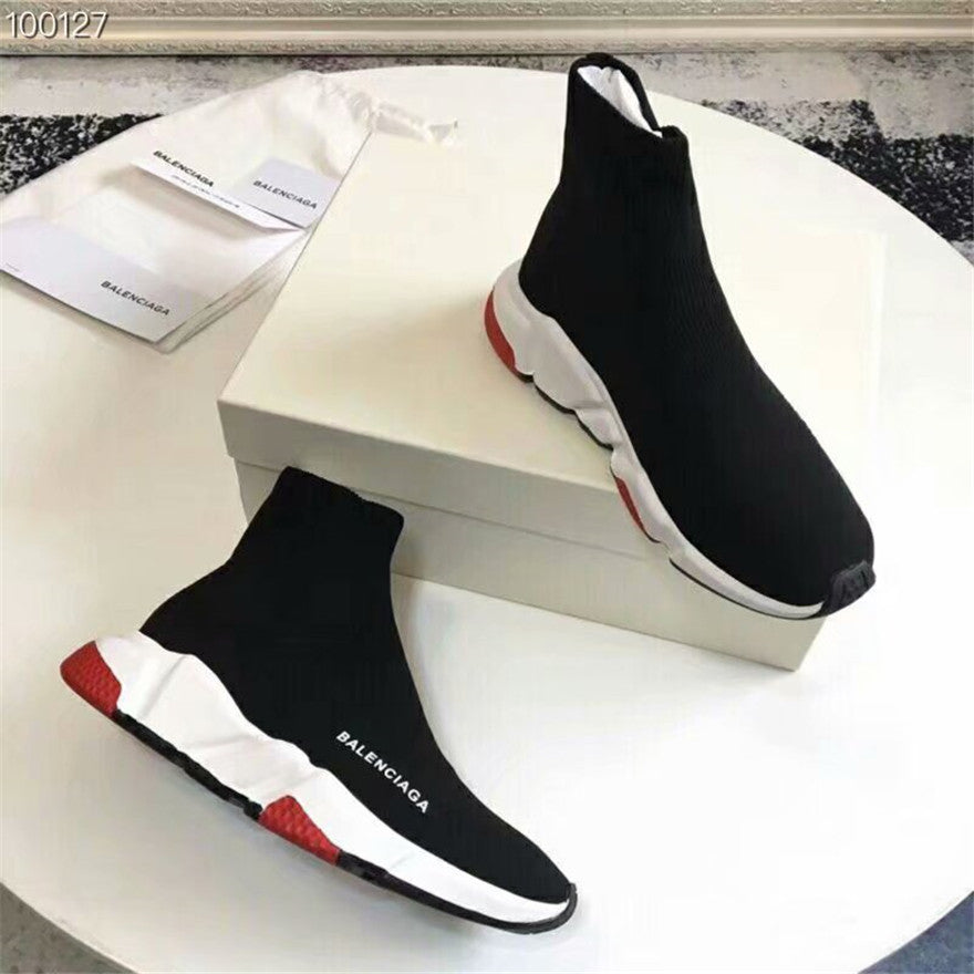 Balenciaga Speed Runner High Tops Black Red