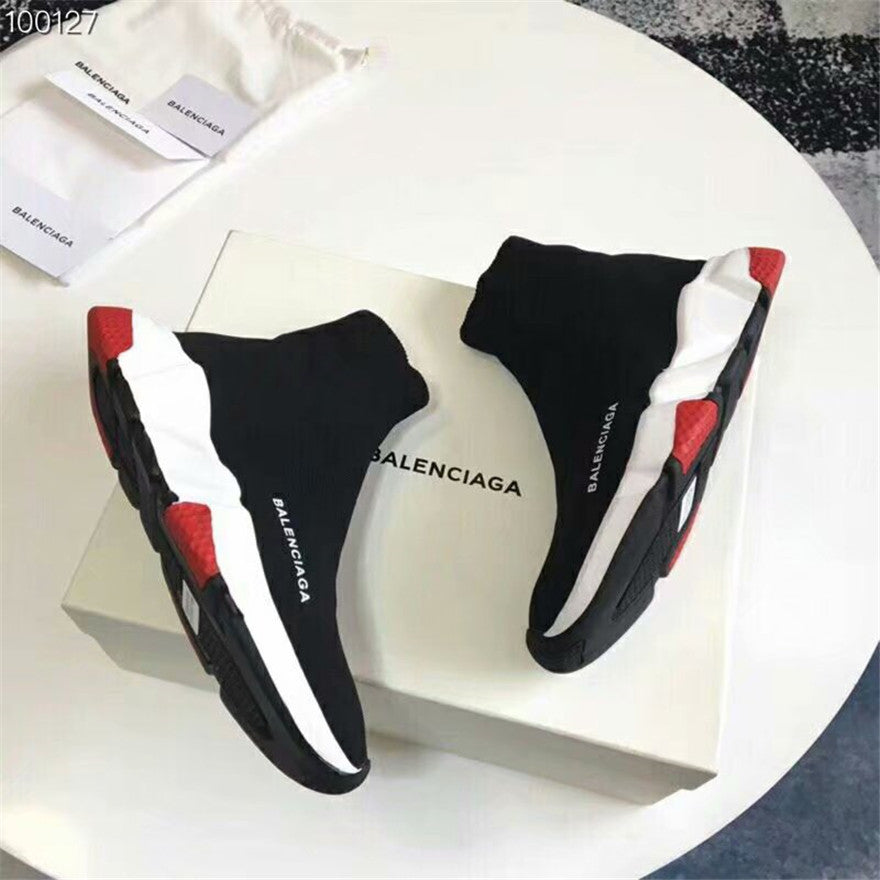 Balenciaga Speed Runner High Tops Black Red