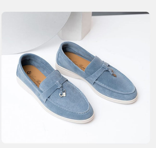 Loro Piana Sky Blue Women's Loafers