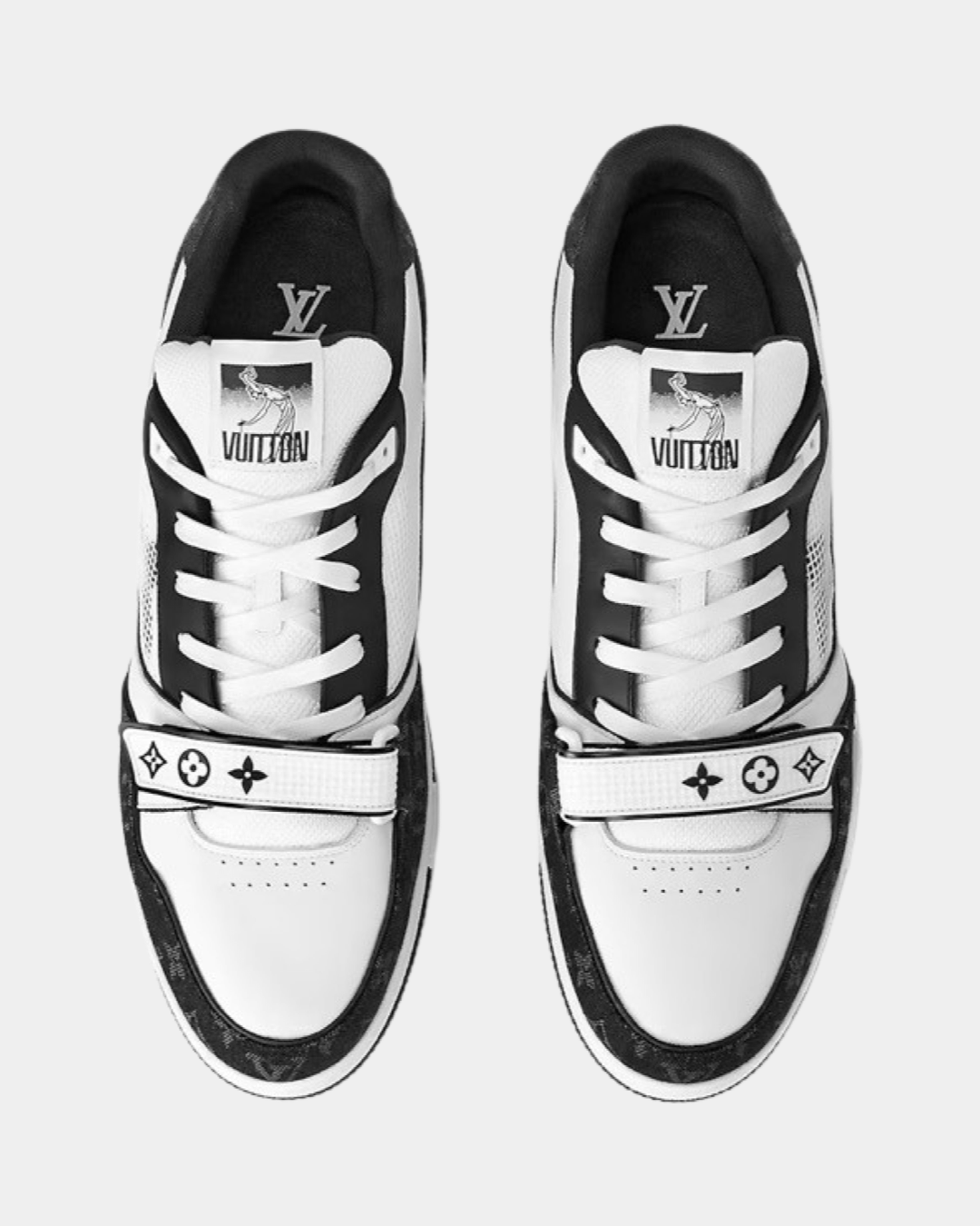 LOUIS VUITTON LV Trainers Black Denim Velcro Strap Monogram