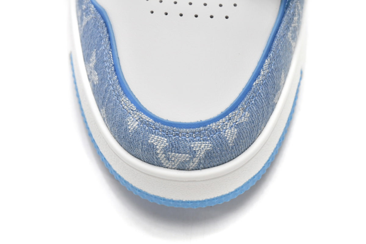 LOUIS VUITTON LV Trainers Blue Denim Velcro Strap Monogram