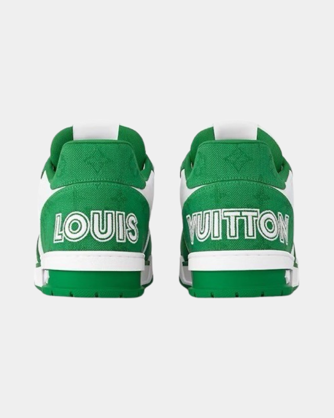 LOUIS VUITTON LV Trainers Green Denim Velcro Strap Monogram