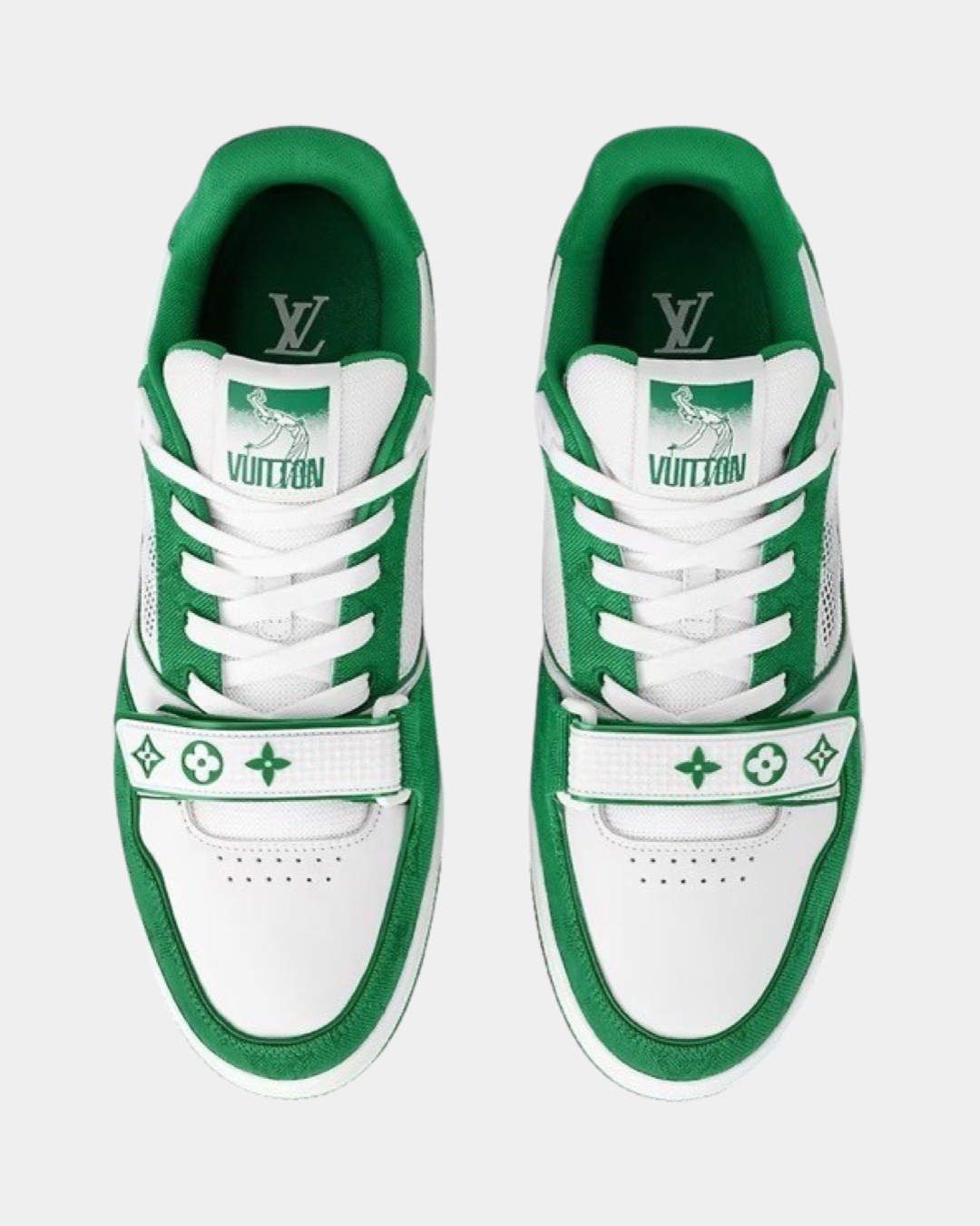 LOUIS VUITTON LV Trainers Green Denim Velcro Strap Monogram