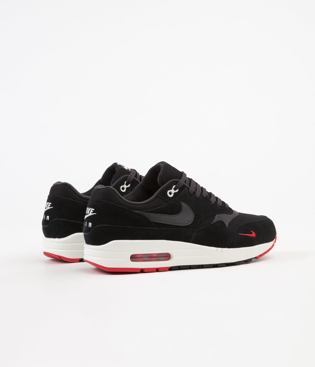 Nike Air Max 1 Premium Black  University Red  Sail Oil Grey STASP