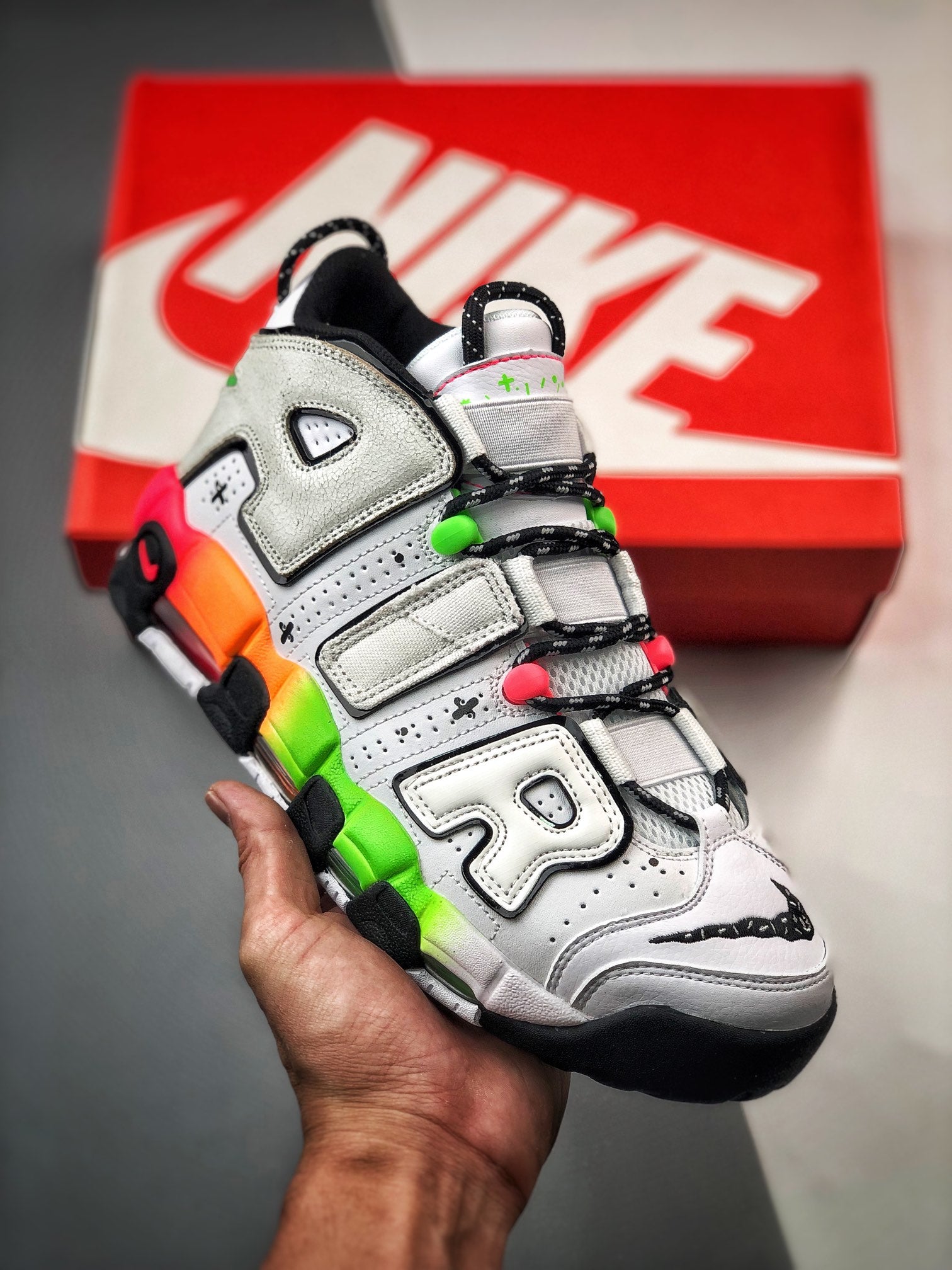 Nike Air More Uptempo Gradient Midsoles White Total Orange