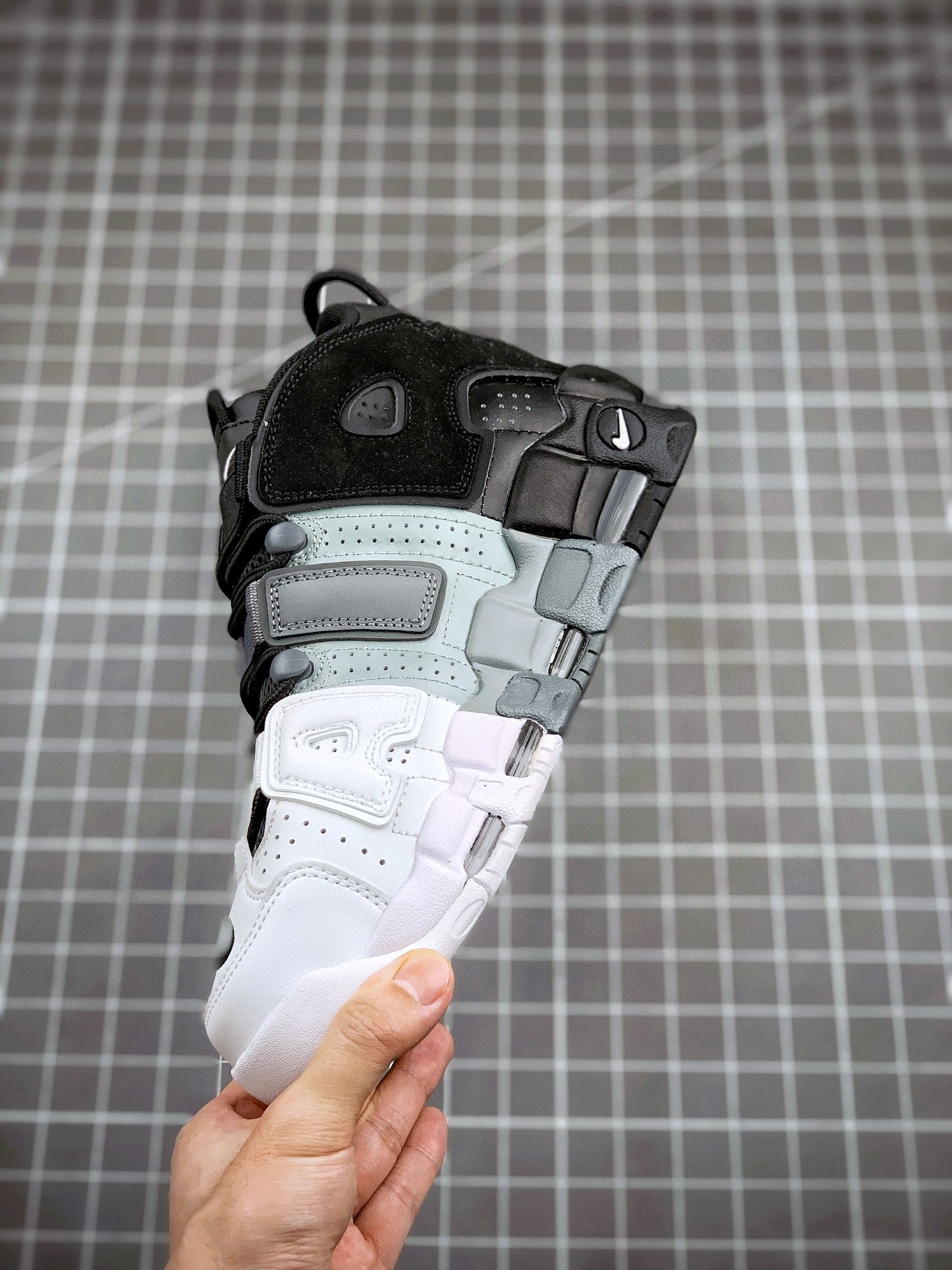 Nike Air More Uptempo Tri-Color Black Cool Grey White