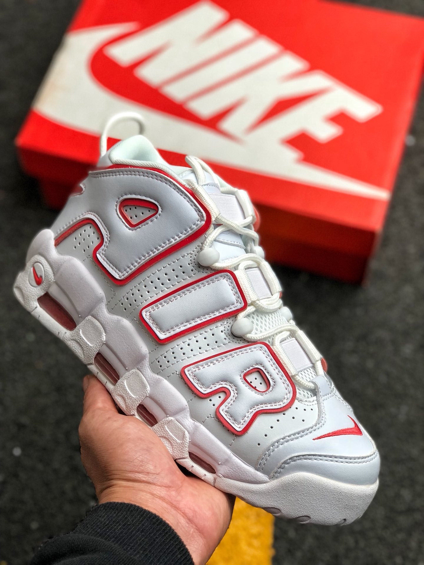 Nike Air More Uptempo White Varsity Red