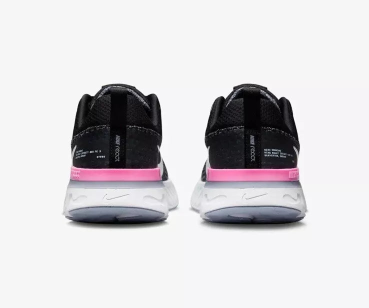 Nike React Infinity Run Flyknit 3 Black White Pink