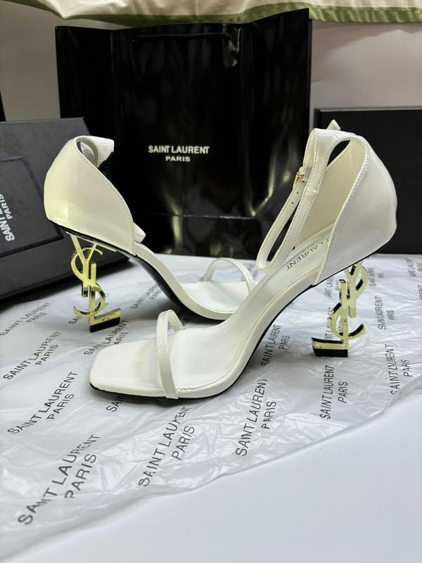 Saint Laurent White Opyum Sandals