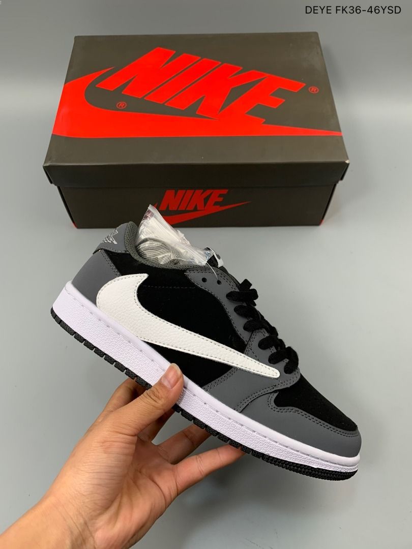 Travis Scott x Air Jordan 1 Low Grey White Black